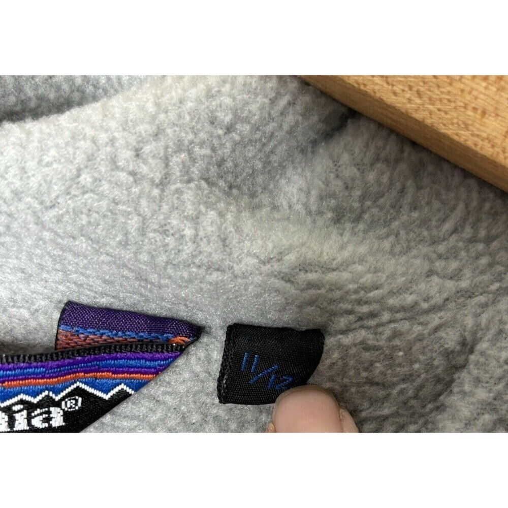 Vtg PATAGONIA Fleece Lined Winter Ski Bomber Jacket Full Zip Blue Youth 11/12 - Picture 5 of 15